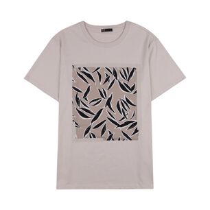 Polera Estampada Manga Corta Cuello Redondo Hombre Az Black