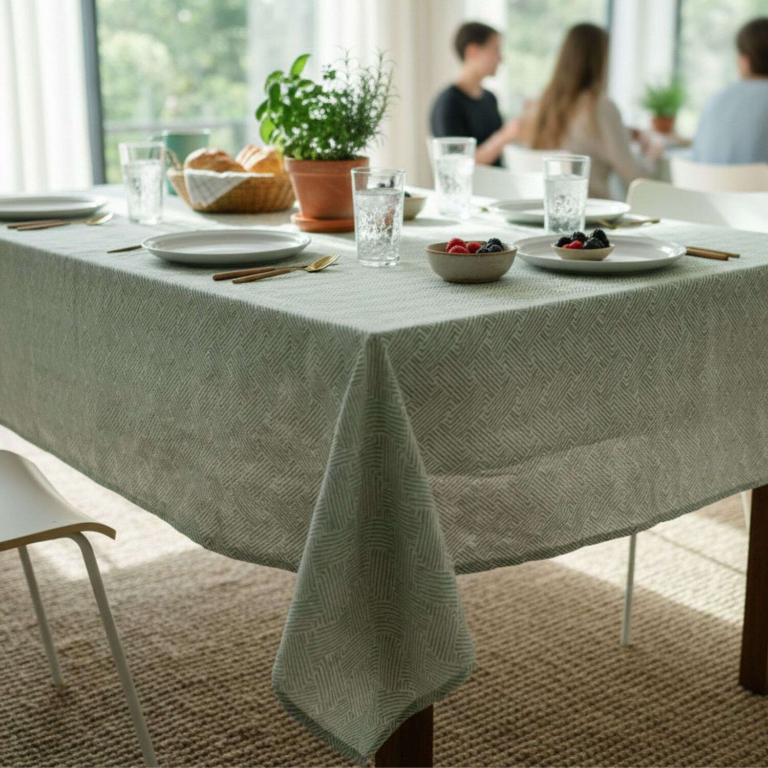 Mantel Antimanchas Tide Verde 180x280 Cm image number 1.0