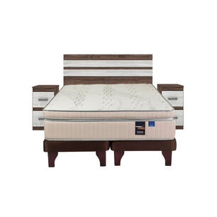Cama Europea Flex M&aacute;ximo Cobre / King / Base Dividida + Set De Maderas Madrid