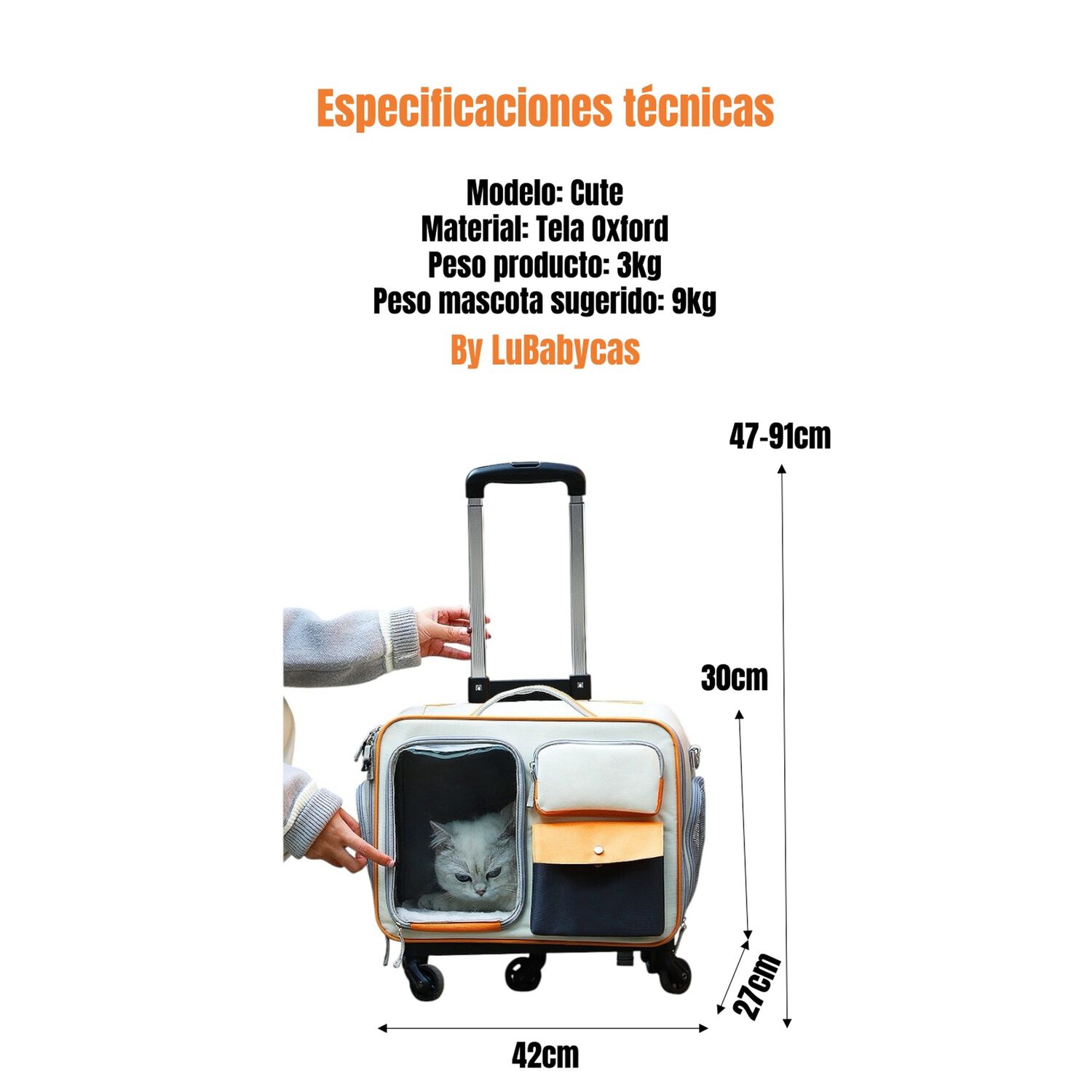 Maleta Mochila Bolso Perros Gatos 3 En 1 Cute By Lubabycas image number 2.0