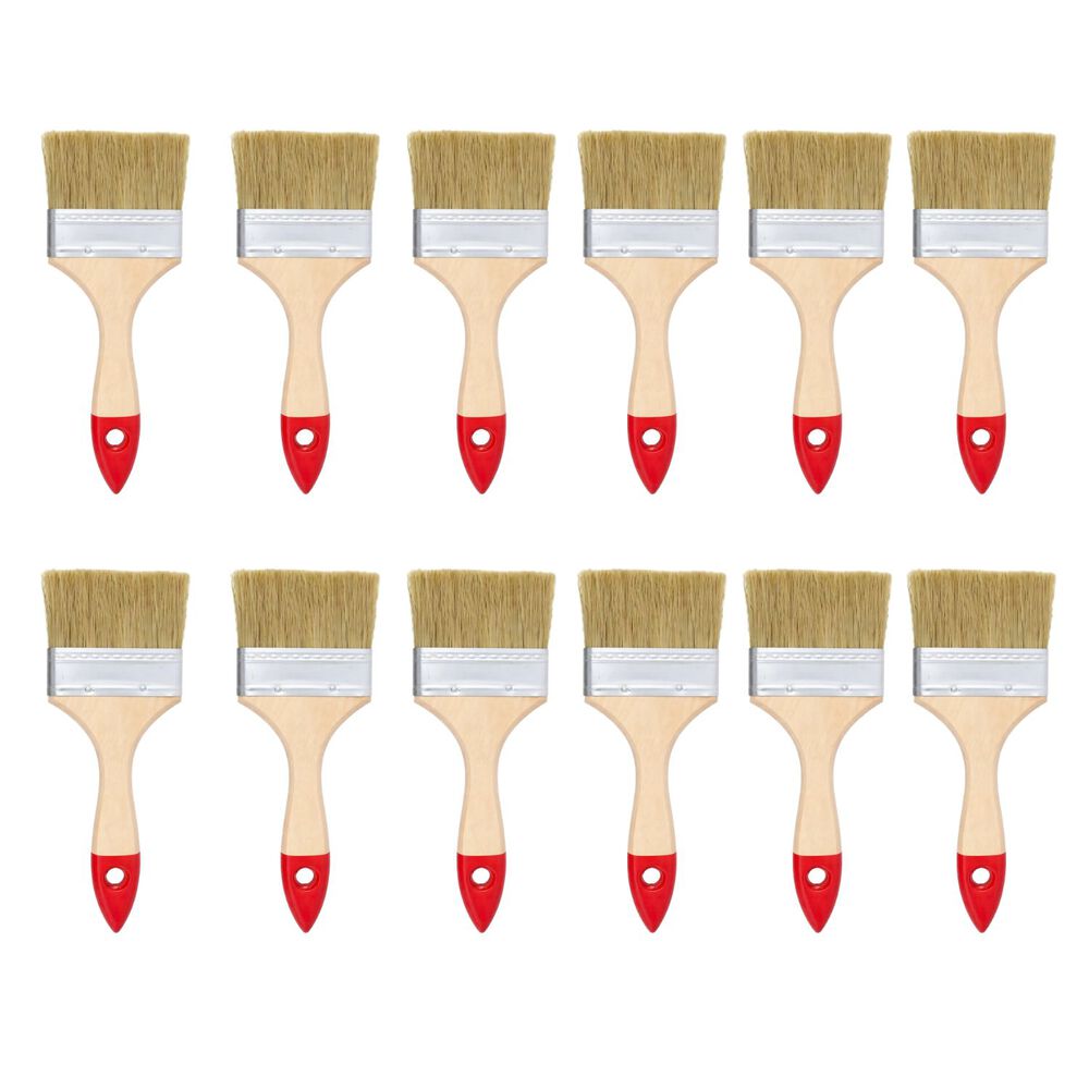 Set 12 Brocha Mango Madera 3 Pulgadas Para Pintura Pintar image number 0.0