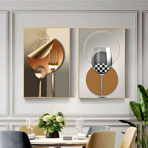 Set De 2 Cuadros Decorativos Marcos Aluminio By Lubabycas