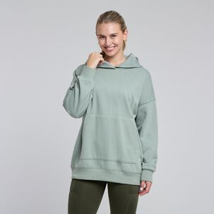 Polerón Deportivo Liso Slim Cuello Alto Con Capucha Mujer Wetland