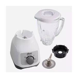 Licuadora Oster Con Vaso De Vidrio Y Control De Perilla Bls Color Blanco