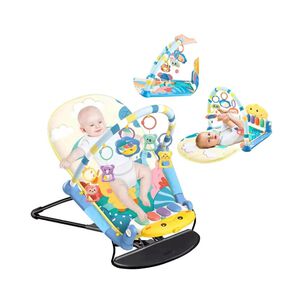 Silla Mecedora 2 En 1 Gimnasio De Bebe Celeste Interactiva