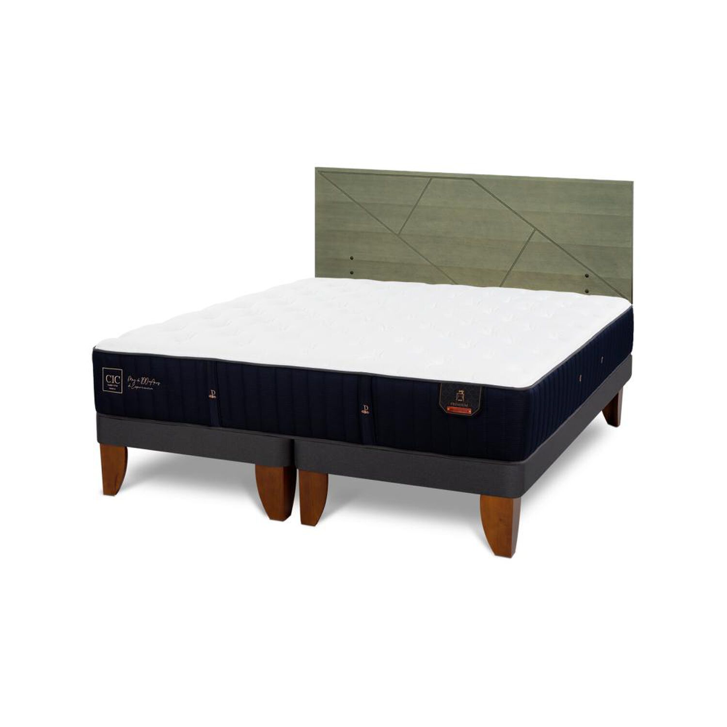 Cama Europea Cic Linea Premium / 2 Plazas / Base Dividida + Respaldo image number 5.0