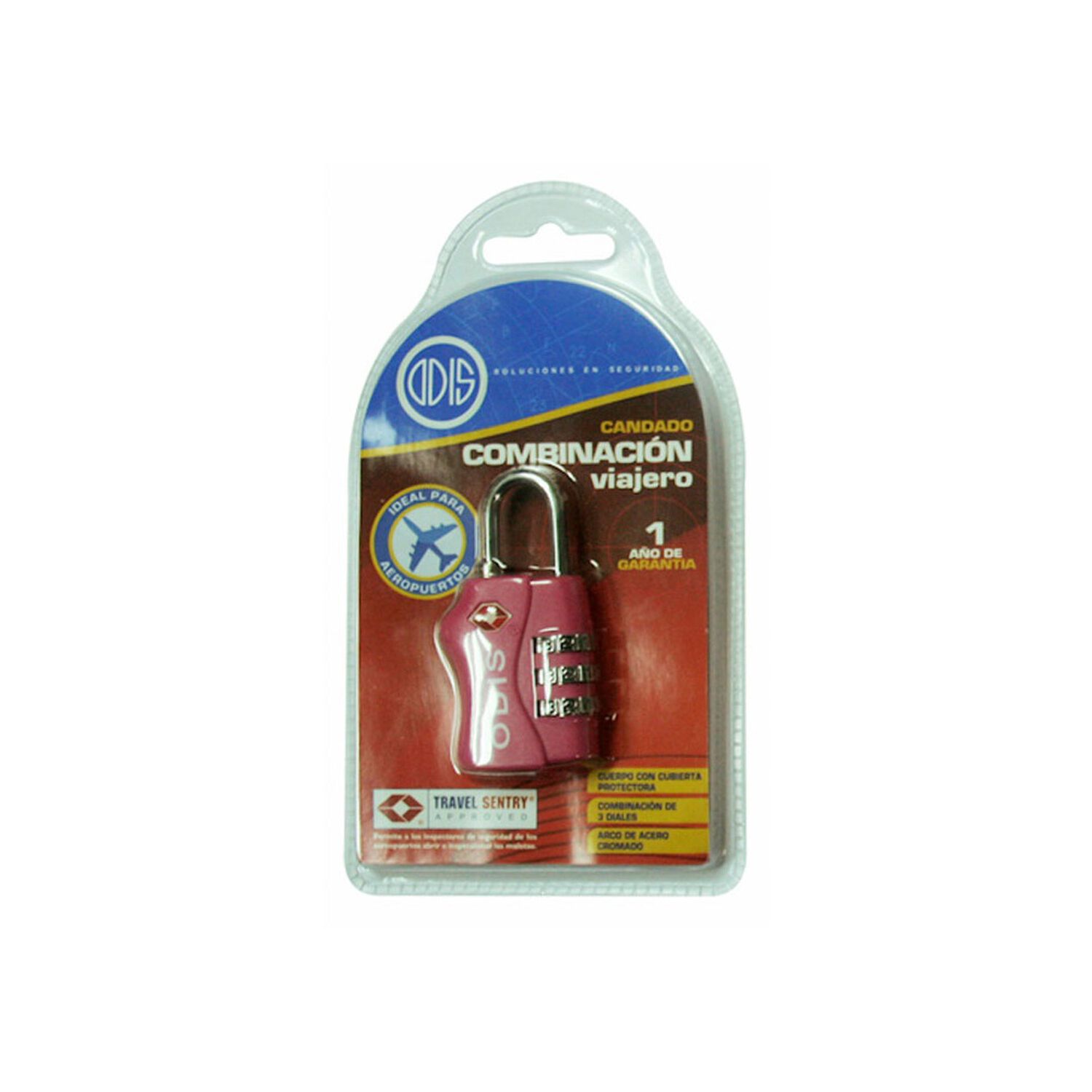 Candado Odis Tsa Maleta Viaje 33mm Con Clave - Rosado image number 2.0