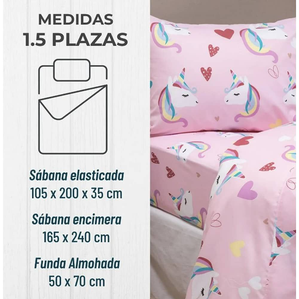 Sabanas 1,5 Plaza Ni&ntilde;a Ni&ntilde;o Estampadas + Funda Almohada Casatua image number 1.0
