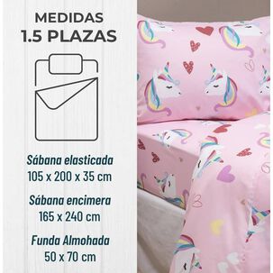 Sabanas 1,5 Plaza Ni&ntilde;a Ni&ntilde;o Estampadas + Funda Almohada Casatua