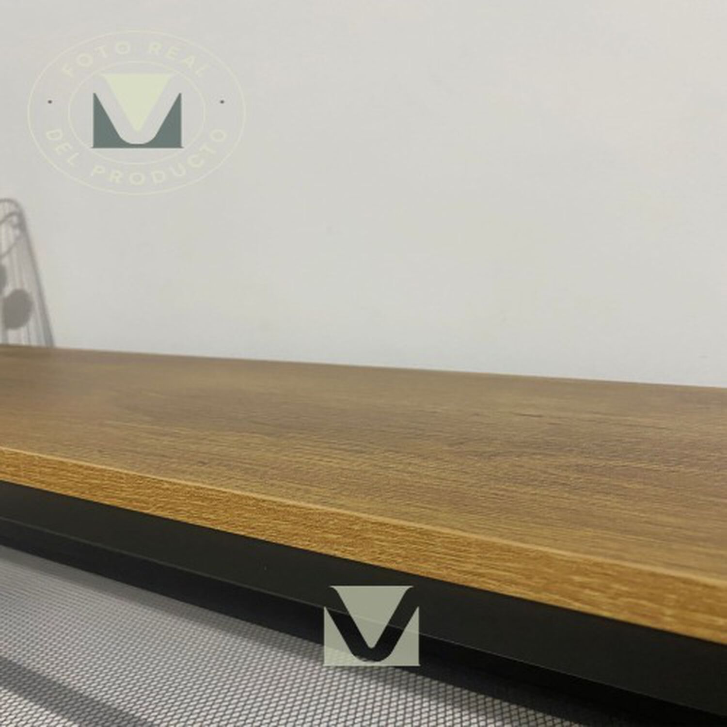 Arrimo Moderno 80 Cm Mdf Con Estructura Met&aacute;lica Y Repisa image number 5.0