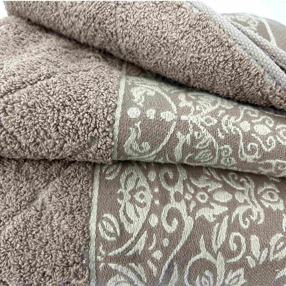 Juego Toalla Andes 3 Piezas Flores Beige image number 1.0