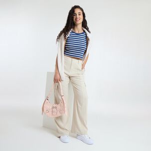 Polera Crop Rayas Marineras Sin Mangas Cuello Redondo Mujer Freedom