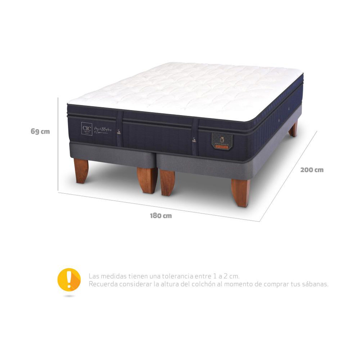 Cama Europea Cic Super Premium / King / Base Dividida image number 4.0