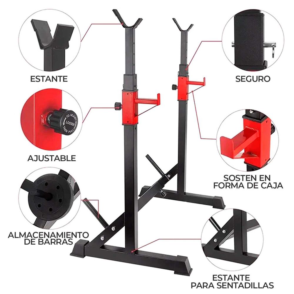 Atril Rack Squat Sentadillas Ajustable Para Barra image number 4.0