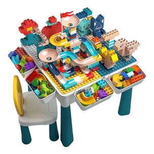 Mesa De Actividades Infantil Con Silla + 300 Bloques De Juego