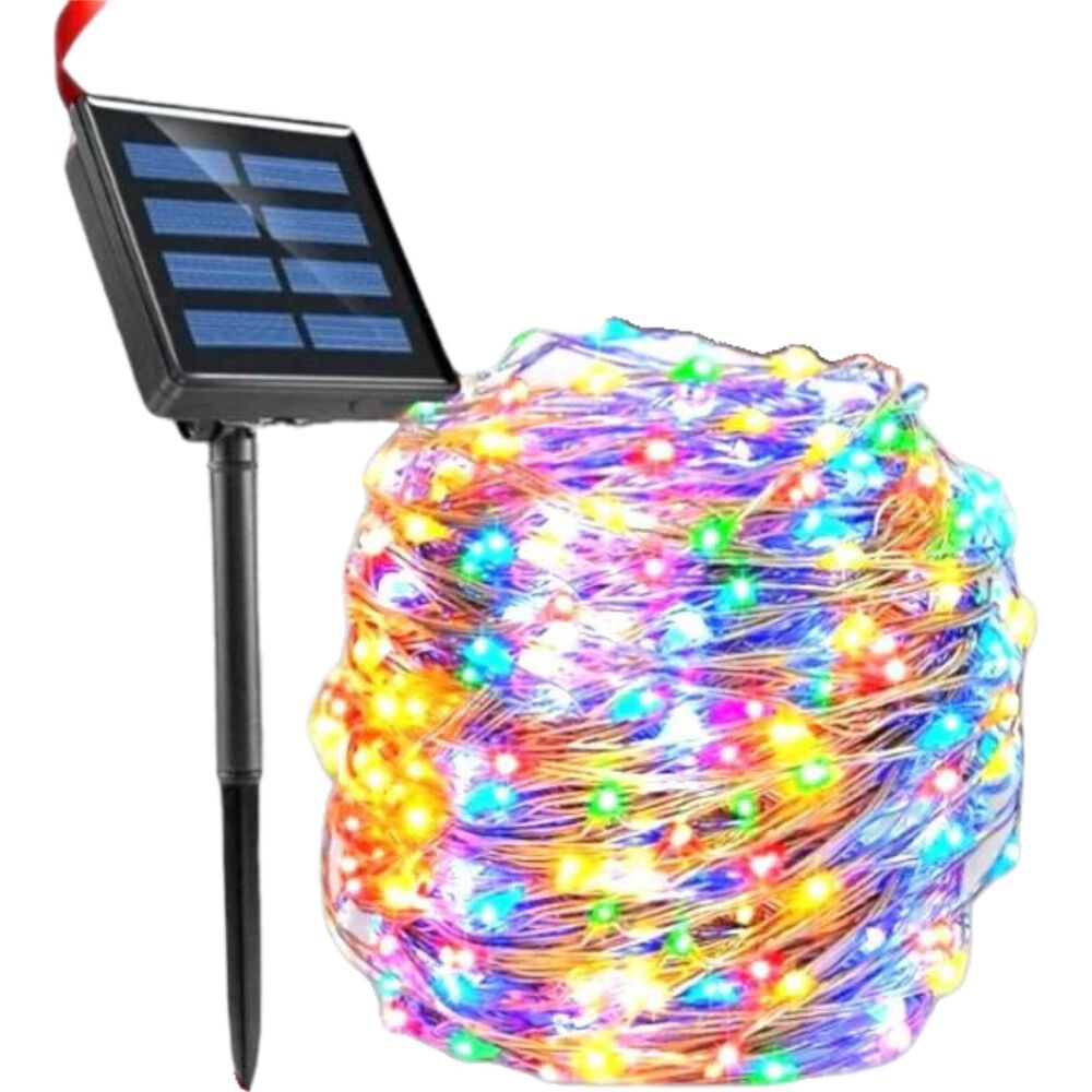 Luz Hada Carga Solar 200 Led Luz Multicolor 20 Metros Navideño image number 0.0