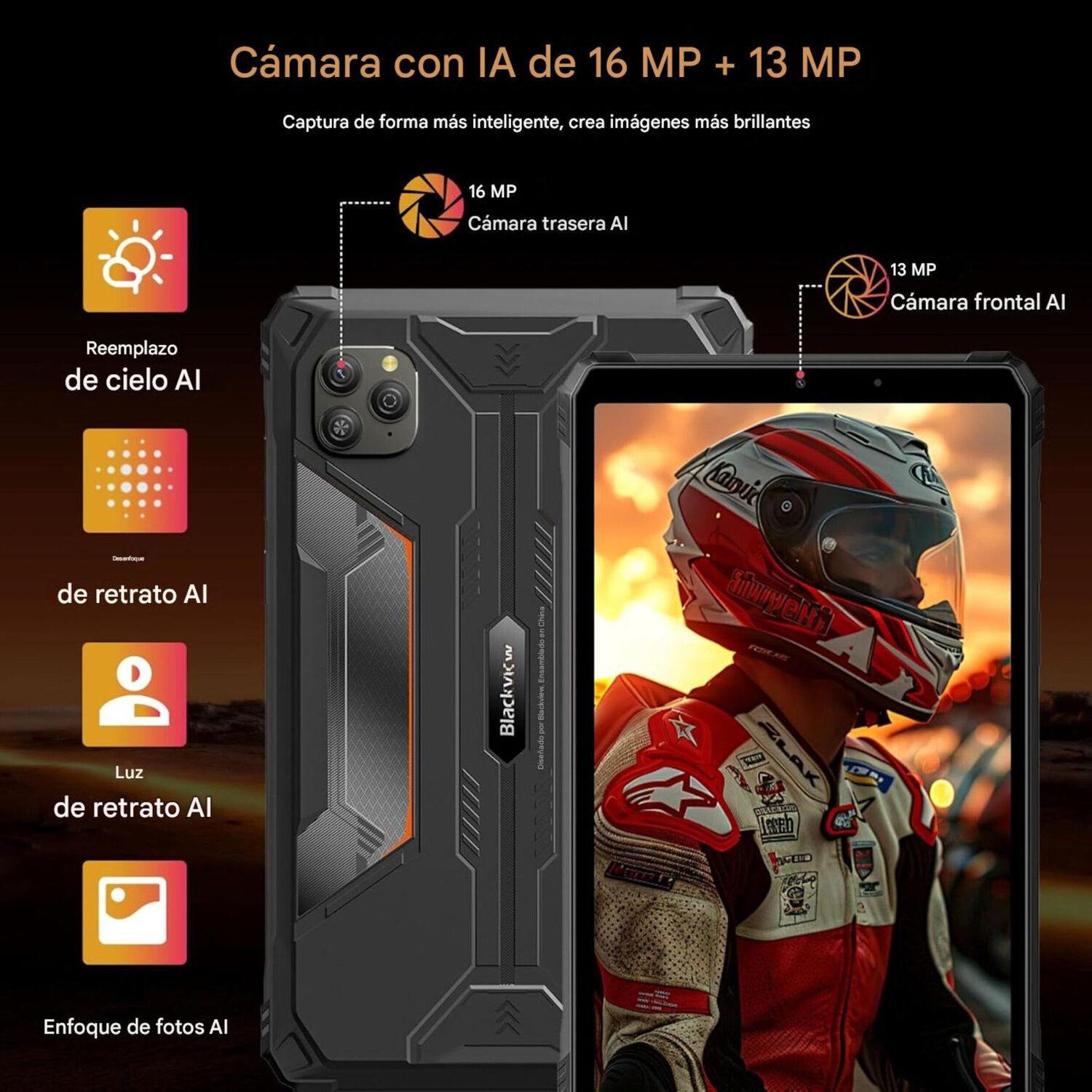 Tablet Rugerizada Blackview Active 5 8" Android 15 8gb 128gb image number 8.0