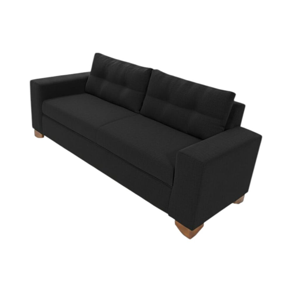 Sofa Paris Tres Cuerpos Lino Negro image number 3.0