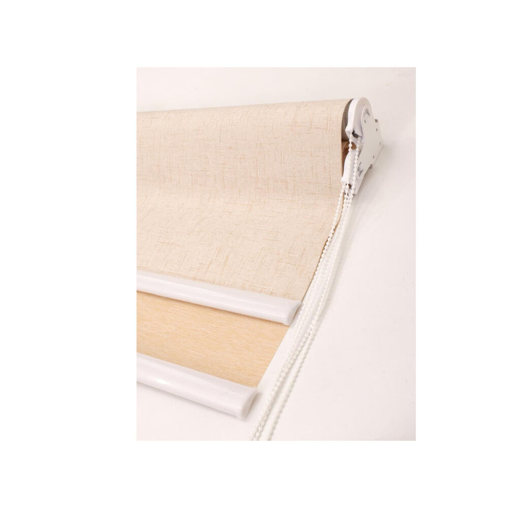 Cortina Roller Blackout Doble Tela Sin Cenefa 150x200 Beige image number 1.0