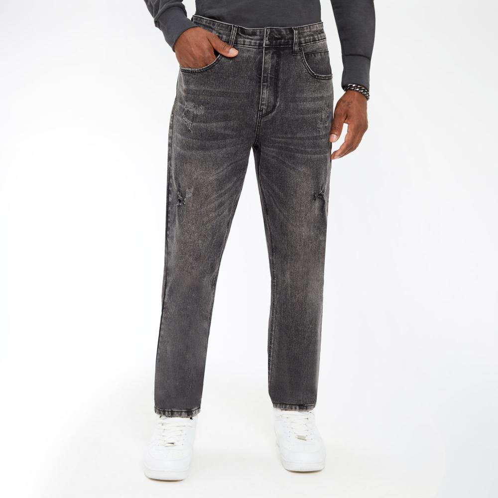 Jeans Tiro Medio Regular Hombre Az Black image number 0.0