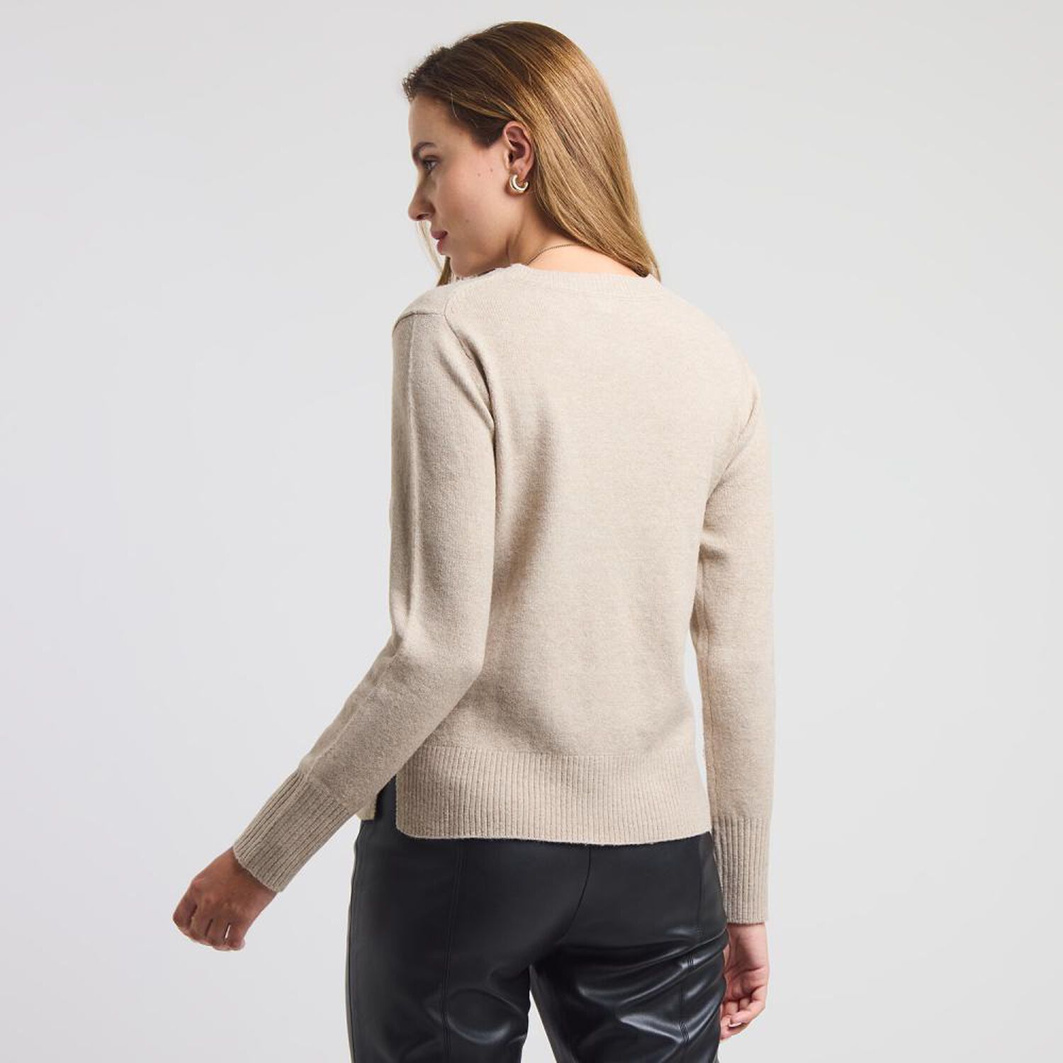 Sweater Listado Regeular Manga Larga Cuello Redondo Mujer Kimera image number 3.0