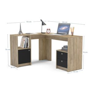 Escritorio Vekka Home Isluga / 1 Puerta / 2 Cajones