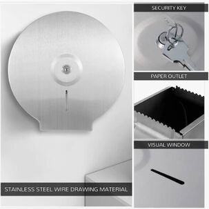 Dispensador De Papel Higi&eacute;nico Acero Inoxidable Con Llave