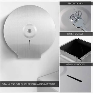 Dispensador De Papel Higi&eacute;nico Acero Inoxidable Con Llave