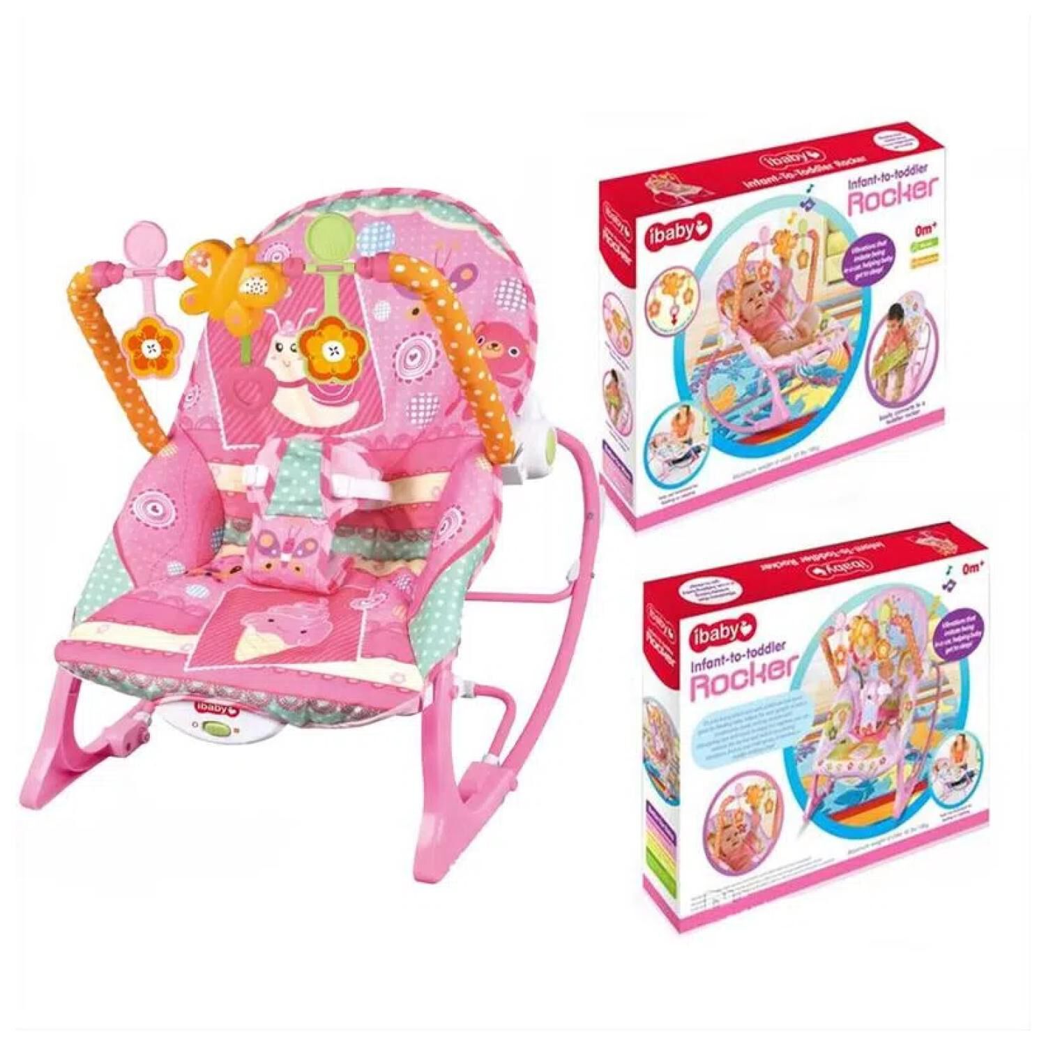 Juguete Silla Mecedora Vibradora Musical Rosado Infantil image number 1.0