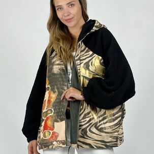 Abrigo Chiporro Estampado Cebra