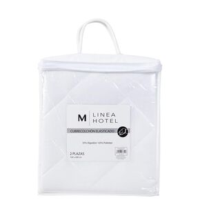 Cubrecolchon Elasticado Linea Hotel 1.5 Plazas Blanco