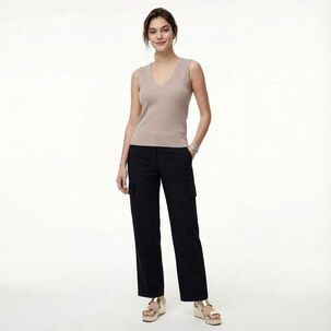 Polera Crop Sin Mangas Cuello V Mujer Kimera