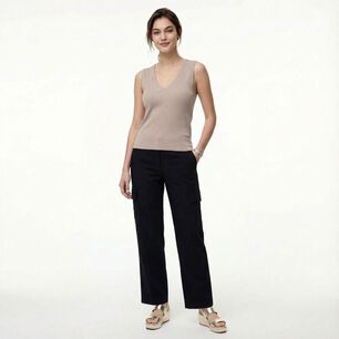 Polera Crop Sin Mangas Cuello V Mujer Kimera