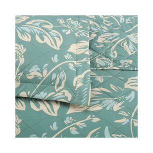 Quilt Andes Estampado Hojas Aqua 1.5 Pl