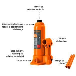 Gata Hidraulica 4 Tn Tipo Botella Truper Gat-4