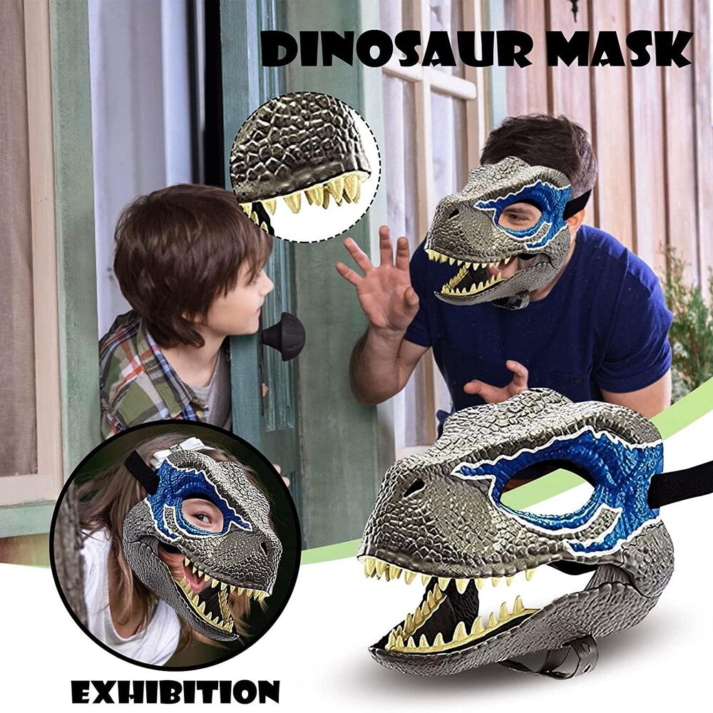 Mascara Infantil De Dinosaurio Velociraptor Blue Disfraces image number 4.0