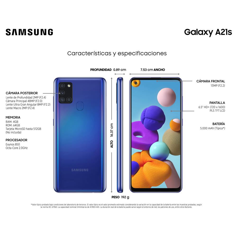 Smartphone Samsung A21s 64 Gb / Liberado image number 3.0