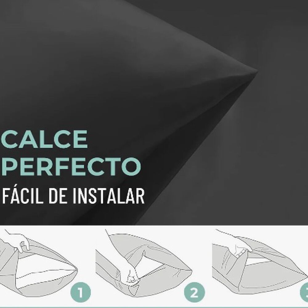 Funda Almohada Satin 100x50 Cm Gris image number 2.0