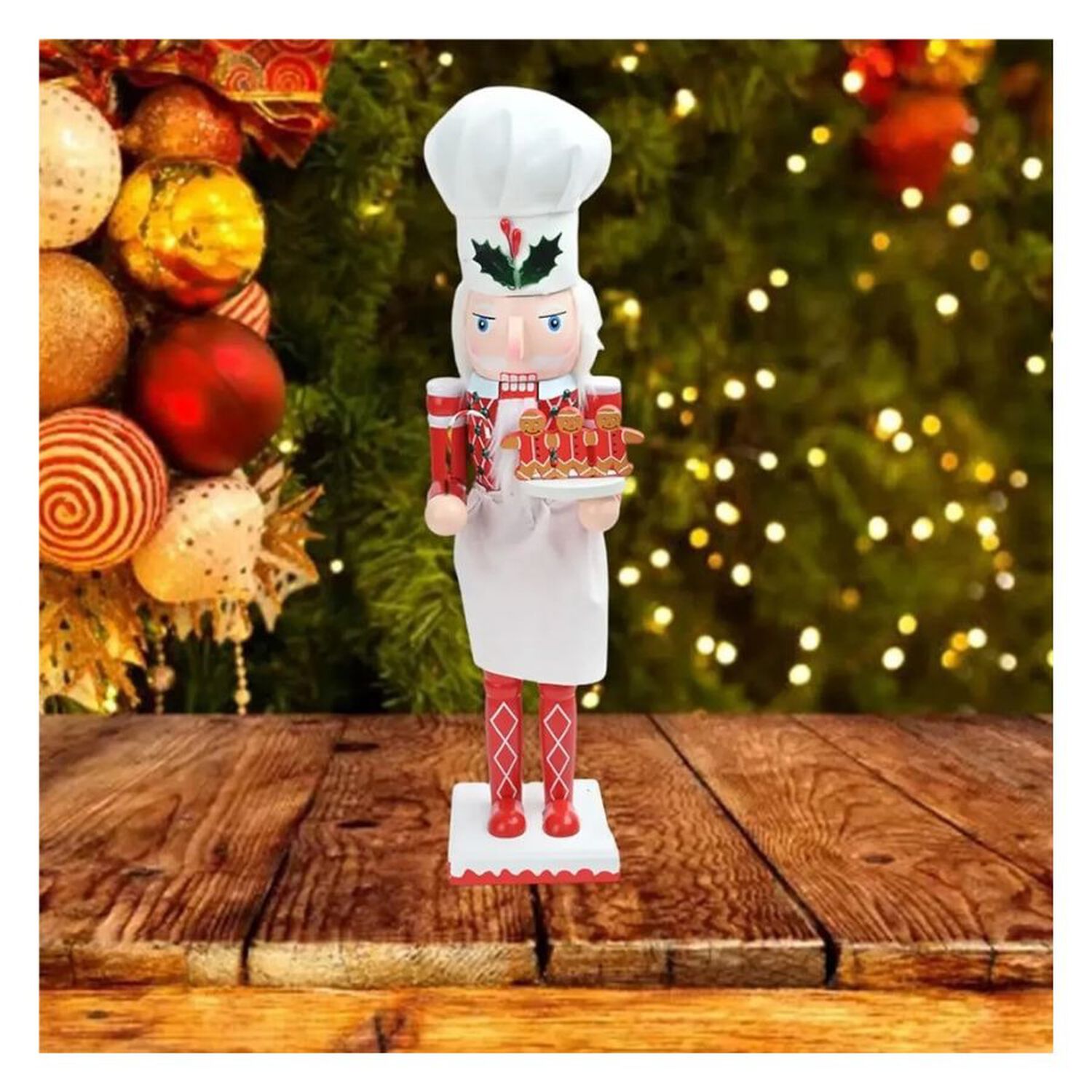 Cascaneuces Navide&ntilde;o Chef Cocinero Decoraci&oacute;n Navidad 39cm image number 1.0