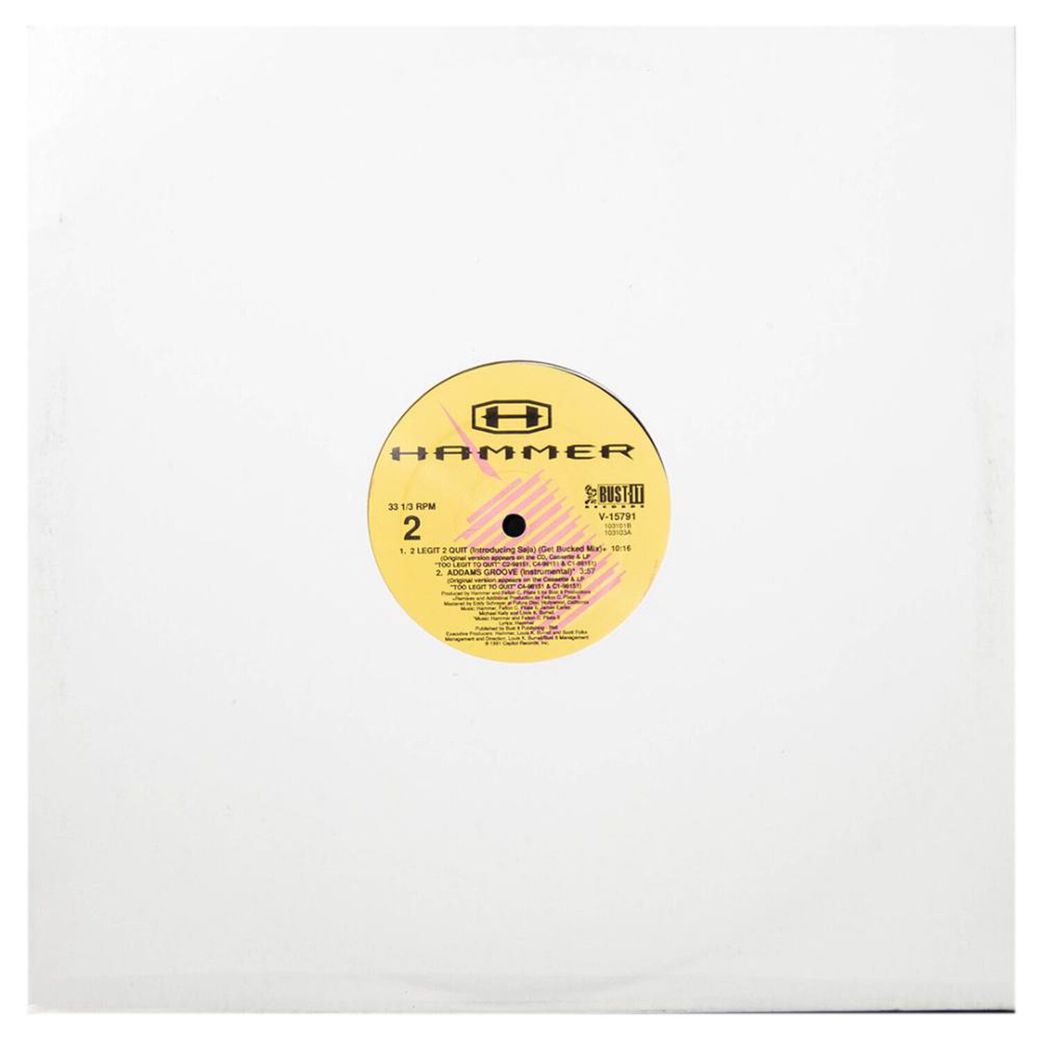 Hammer - 2 Legit 2 Quit | 12" Maxi Single Usado image number 1.0