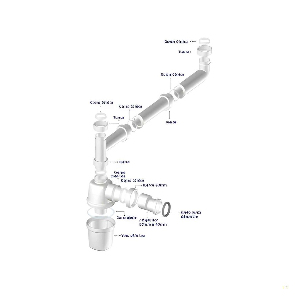 Sifon Para Lavaplatos Doble 1.1/2 Con Salida 40/50mm - Hoffens image number 1.0