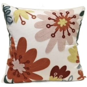 Funda Bordada Para Cojin 45x45cm Cierre Oculto Algodon