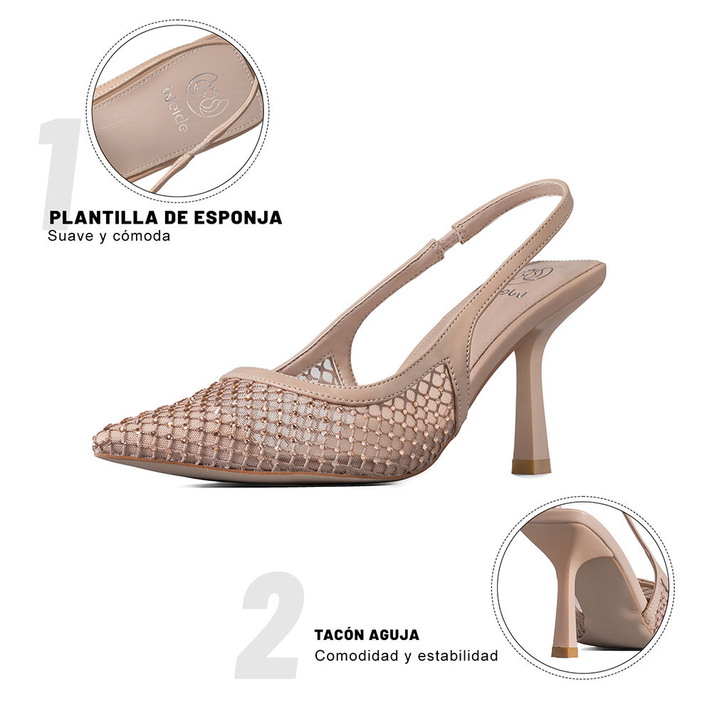 Zapato Tacon Talón Abierto Elegante Mujer Weide Ghe35 image number 9.0