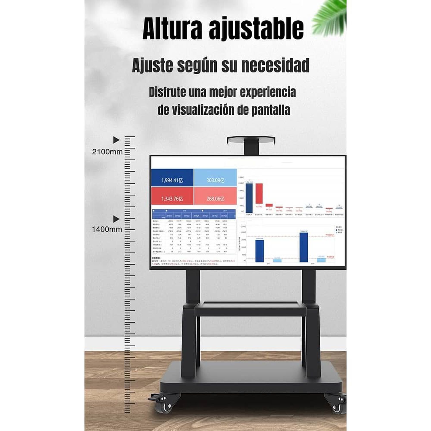 Soporte Tv Rack Pedestal 32&rdquo;-75&rdquo; Con Ruedas By Lubabycas image number 4.0
