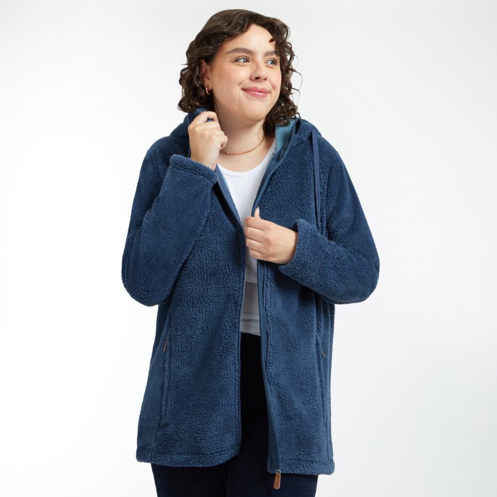 Polerón Talla Grande Bonded Fleece Cuello Alto Con Capucha Mujer Sexy Large image number 0.0