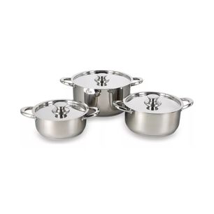 Juego Bater&iacute;a 6 Piezas Olla Cocina Acero Inoxidable Plateado