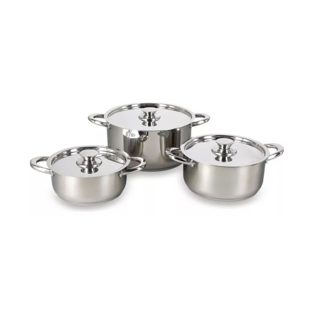 Juego Batería 6 Piezas Olla Cocina Acero Inoxidable Plateado image number 0.0