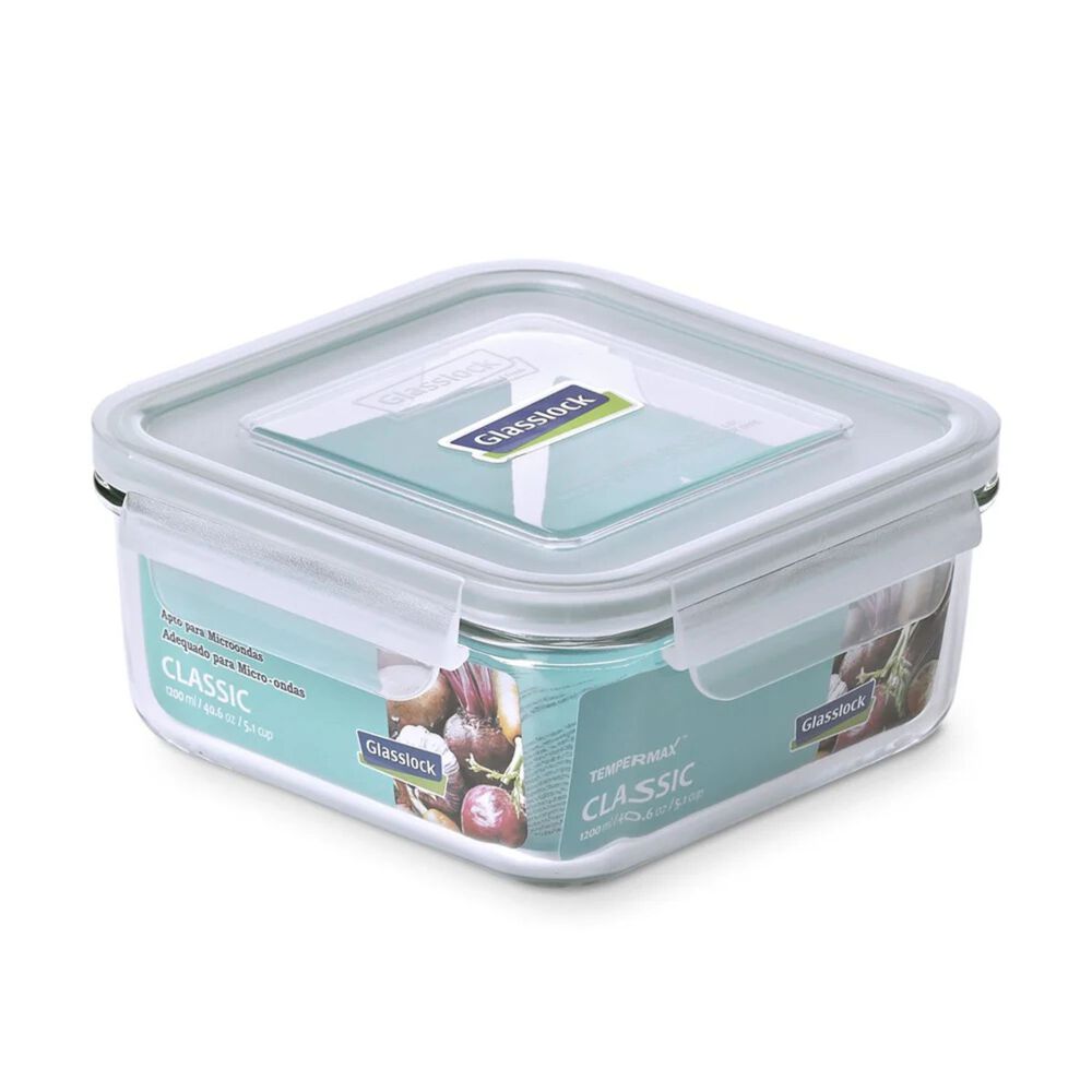 Contenedor Vidrio Hermético Cuadrado 1200ml Glasslock image number 0.0