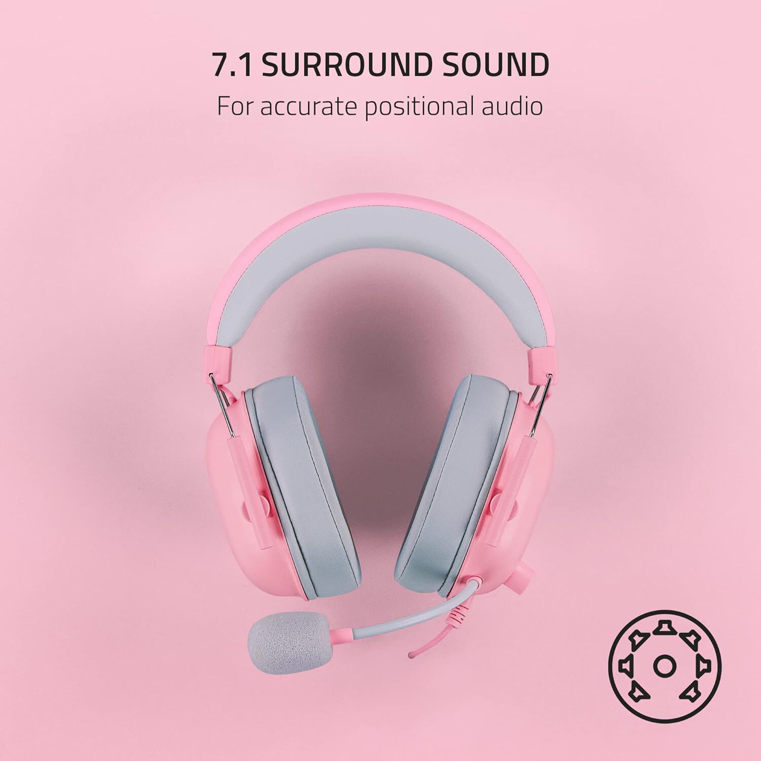 Aud&iacute;fonos Razer Blackshark V2 X Rosa Quartz Multiplataforma image number 7.0