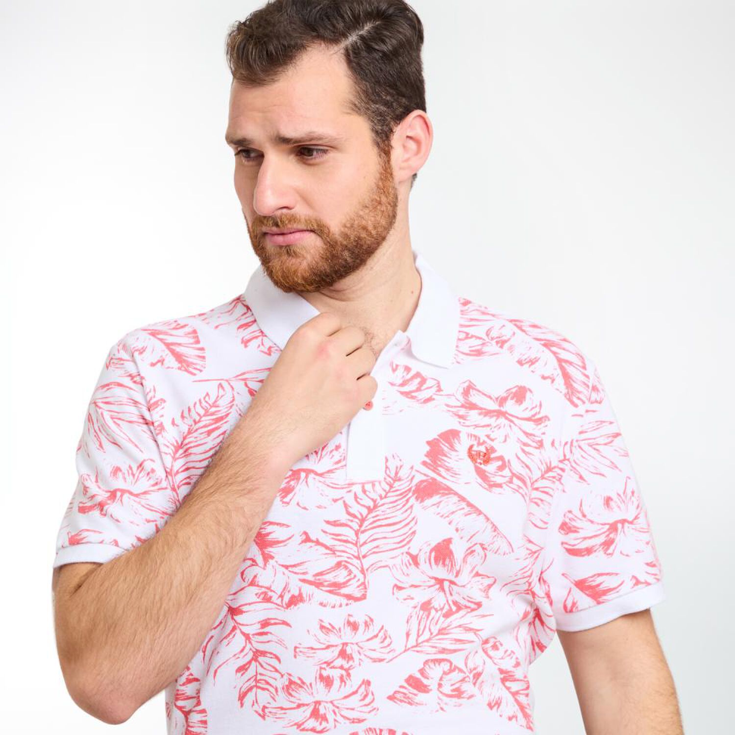 Polera Estampada Manga Corta Cuello Piqu&eacute; Hombre Peroe image number 4.0